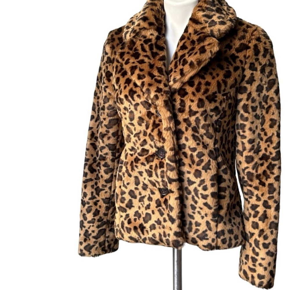Banana Republic Animal Print Teddy Jacket